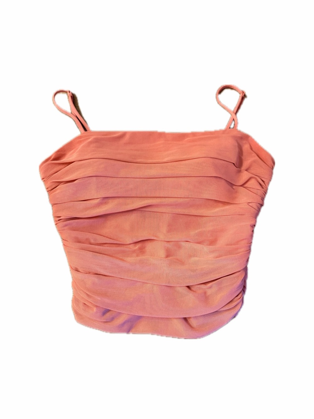 Express Coral Pink Ruched Spaghetti Strap Camisole